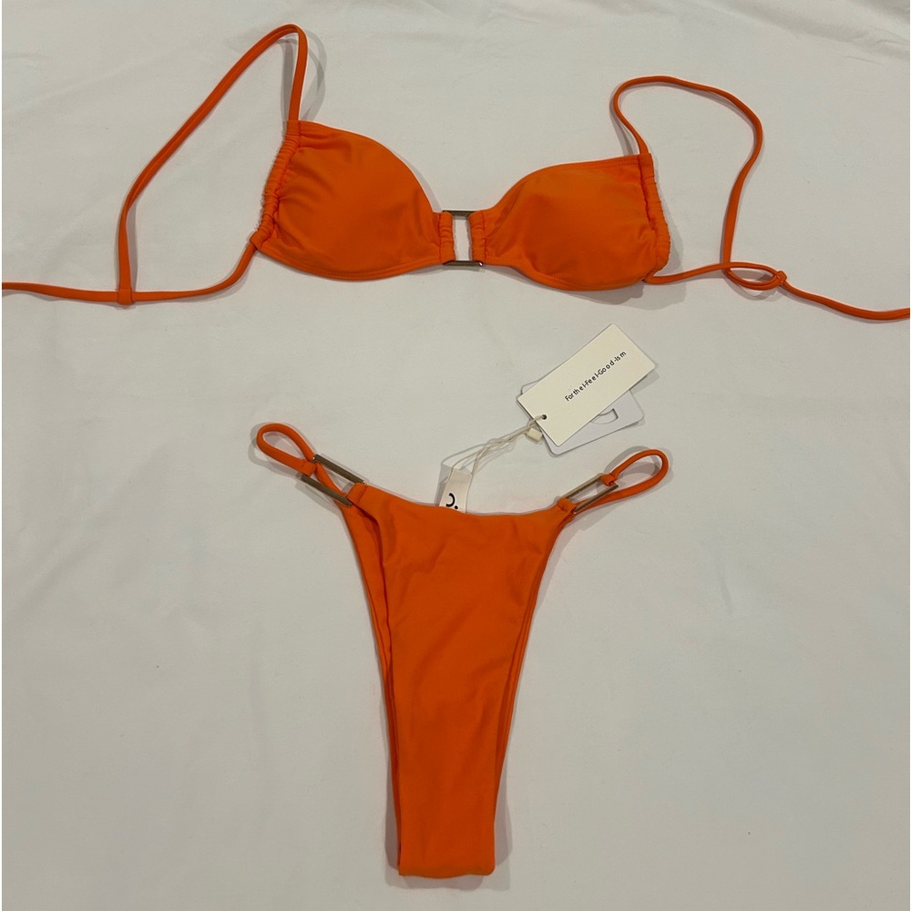 High rise orange bikini